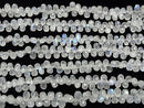 [Video]High Quality Rainbow Moonstone AA++ Drop Faceted Briolette half or 1strand beads (aprx.7inch/18cm)