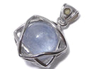 [Video][One of a kind] Blue Rutilated Quartz Pendant with Moldavite Silver925 NO.10