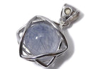 [Video][One of a kind] Blue Rutilated Quartz Pendant with Moldavite Silver925 NO.14