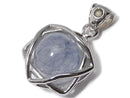[Video][One of a kind] Blue Rutilated Quartz Pendant with Moldavite Silver925 NO.18