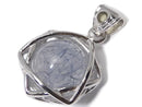 [Video][One of a kind] Blue Rutilated Quartz Pendant with Moldavite Silver925 NO.19