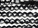 [Video]High Quality Black Spinel AAA Hexagon Cut 1strand beads (aprx.12inch/30cm)