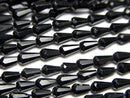 [Video]High Quality Black Spinel AAA Vertical Hole Faceted Drop 1strand beads (aprx.13inch/32cm)