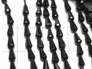 [Video]High Quality Black Spinel AAA Vertical Hole Faceted Drop 1strand beads (aprx.13inch/32cm)