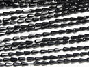 [Video]High Quality Black Spinel AAA Vertical Hole Faceted Drop 1strand beads (aprx.13inch/32cm)