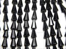 [Video]High Quality Black Spinel AAA Deformed Faceted Drop 1strand beads (aprx.13inch/32cm)