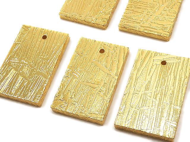 [Video] Meteorite (Altai meteorite) Rectangle 27x17mm Yellow Gold 1pc