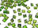 [Video]High Quality Chrome Diopside AAA- Loose stone Princess cut 4x4mm 3pcs