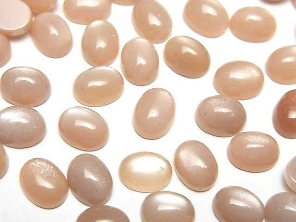 [Video] Peach Moonstone AAA- Oval Cabochon 9x7mm 5pcs