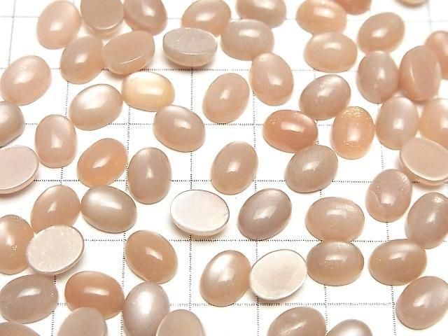 [Video] Peach Moonstone AAA- Oval Cabochon 9x7mm 5pcs
