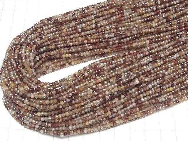 [Video]High Quality! Natural Brown Zircon AA Faceted Button Rondelle 3x3x2mm 1strand beads (aprx.15inch/36cm)