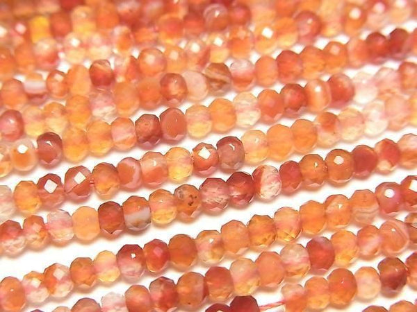 [Video]High Quality! Mixed Carnelian Faceted Button Roundel 3x3x2mm 1strand beads (aprx.15inch/36cm)