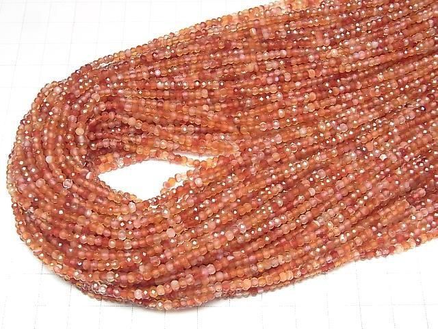 [Video]High Quality! Mixed Carnelian Faceted Button Rondelle 3x3x2mm 1strand beads (aprx.15inch/36cm)