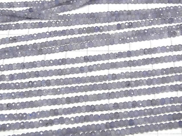 [Video]High Quality! Tanzanite AA Faceted Button Rondelle 3x3x2mm 1strand beads (aprx.15inch/36cm)