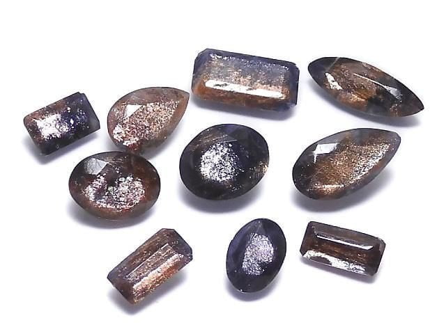 [Video][One of a kind] High Quality Iolite Sunstone AAA Loose stone Faceted 10pcs Set NO.296
