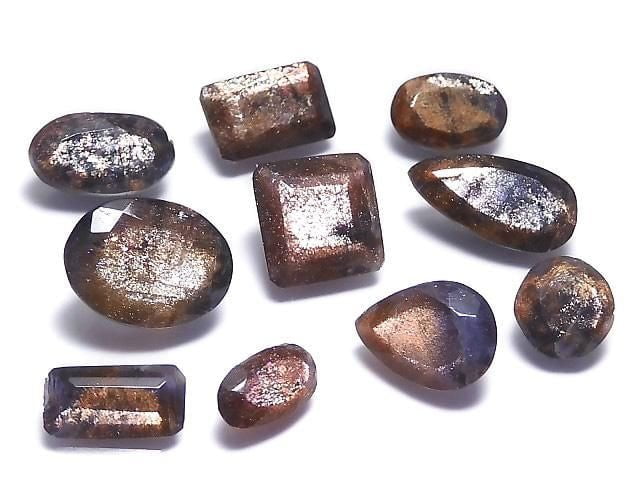 [Video][One of a kind] High Quality Iolite Sunstone AAA Loose stone Faceted 10pcs Set NO.297