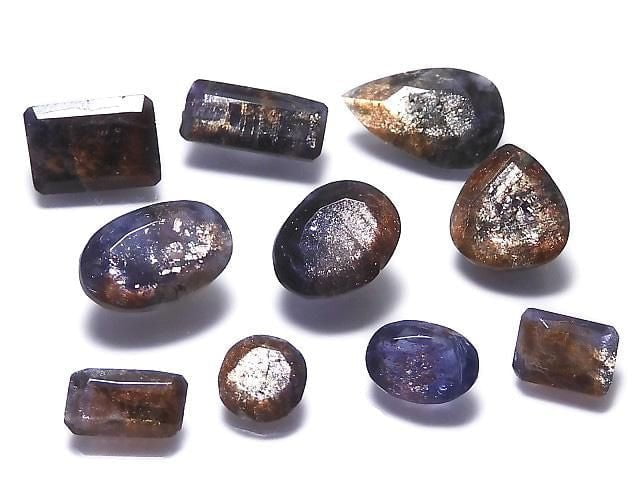 [Video][One of a kind] High Quality Iolite Sunstone AAA Loose stone Faceted 10pcs Set NO.298