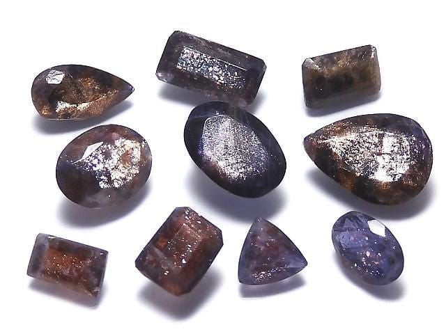 [Video][One of a kind] High Quality Iolite Sunstone AAA Loose stone Faceted 10pcs Set NO.299