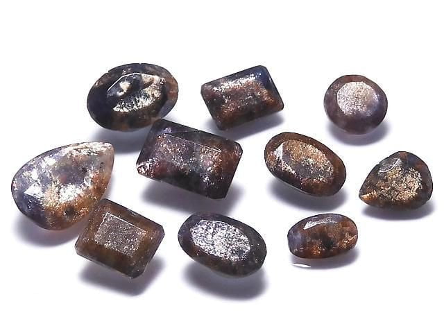 [Video][One of a kind] High Quality Iolite Sunstone AAA Loose stone Faceted 10pcs Set NO.301