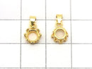 [Video]Silver925 Crown Pendant Frame Round Faceted 5mm 18KGP 1pc