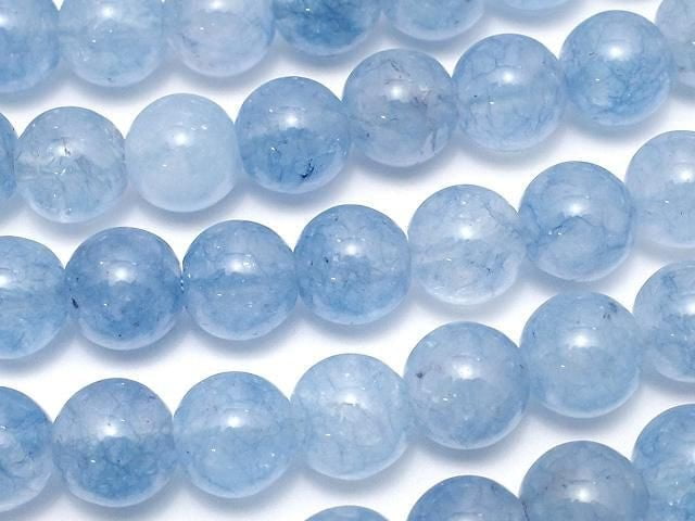 Blue color Jade Round 8mm 1strand beads (aprx.14inch/35cm)