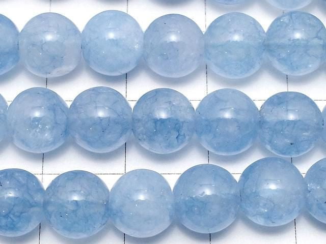 Blue color Jade Round 8mm 1strand beads (aprx.14inch/35cm)