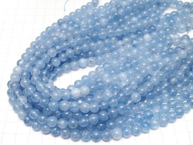 Blue color Jade Round 8mm 1strand beads (aprx.14inch/35cm)