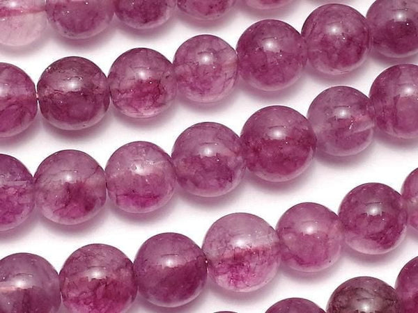 Red purple color Jade Round 8mm 1strand beads (aprx.13inch/33cm)