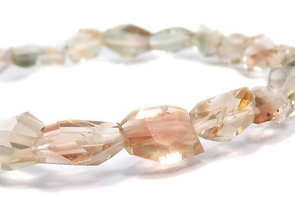[Video][One of a kind] High Quality Oregon Sunstone AAA- Faceted Nugget Bracelet NO.121