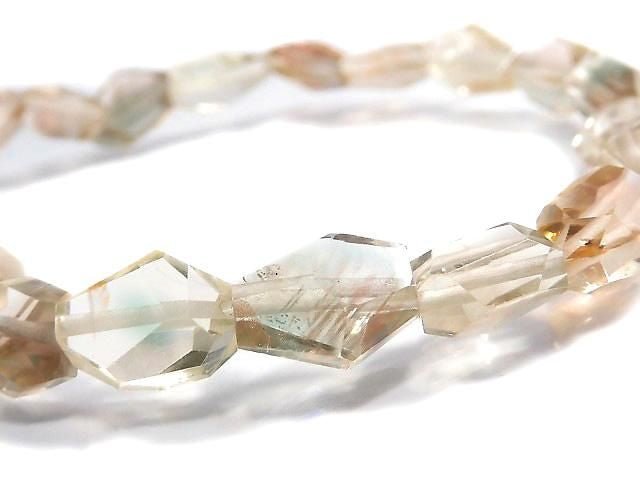 [Video][One of a kind] High Quality Oregon Sunstone AAA- Faceted Nugget Bracelet NO.122