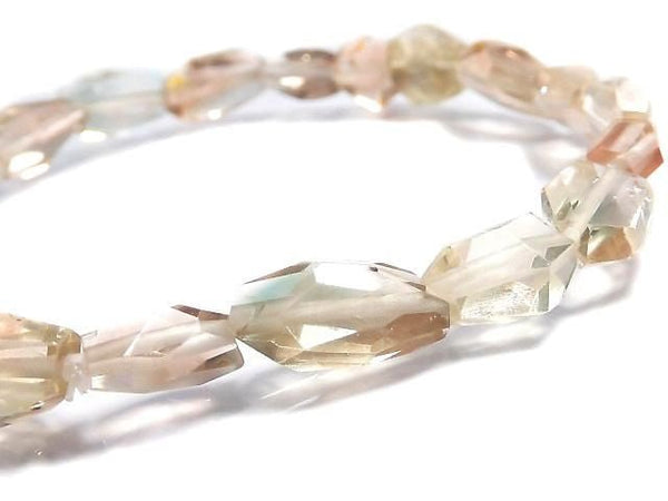 [Video][One of a kind] High Quality Oregon Sunstone AAA- Faceted Nugget Bracelet NO.125