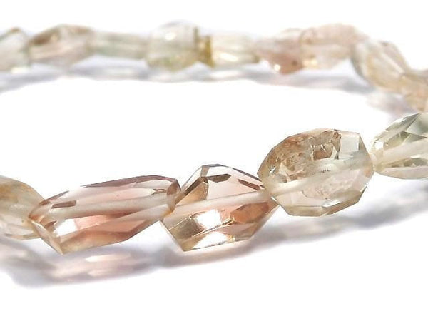 [Video][One of a kind] High Quality Oregon Sunstone AAA- Faceted Nugget Bracelet NO.126