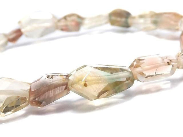 [Video][One of a kind] High Quality Oregon Sunstone AAA- Faceted Nugget Bracelet NO.128