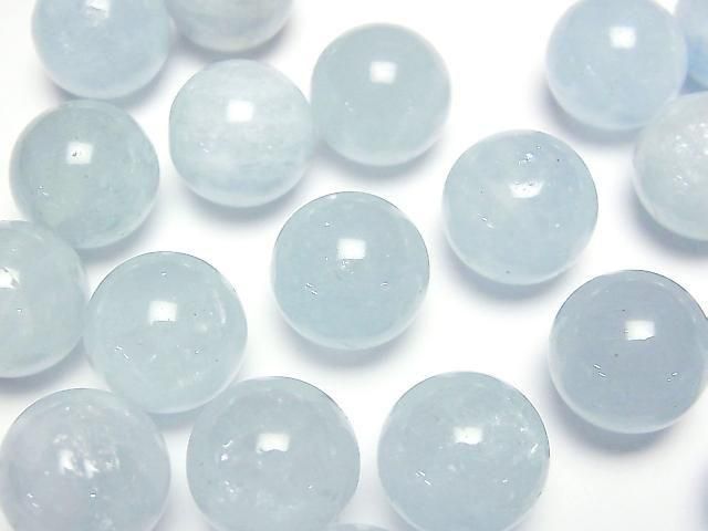 [Video]Aquamarine AA+ Sphere, Round 14mm 1pc