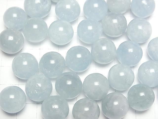 [Video]Aquamarine AA+ Sphere, Round 14mm 1pc
