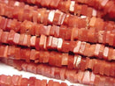 [Video] Sardinian genuine coral, Red Coral AA++ Square Rondelle (Disc) 1strand beads (aprx.15inch/38cm)