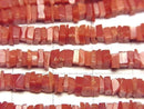 [Video] Sardinian genuine coral, Red Coral AA++ Square Rondelle (Disc) 1strand beads (aprx.15inch/38cm)