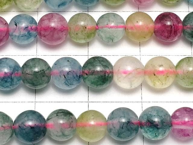 Multicolor Jade Round 6mm 1strand beads (aprx.13inch/33cm)