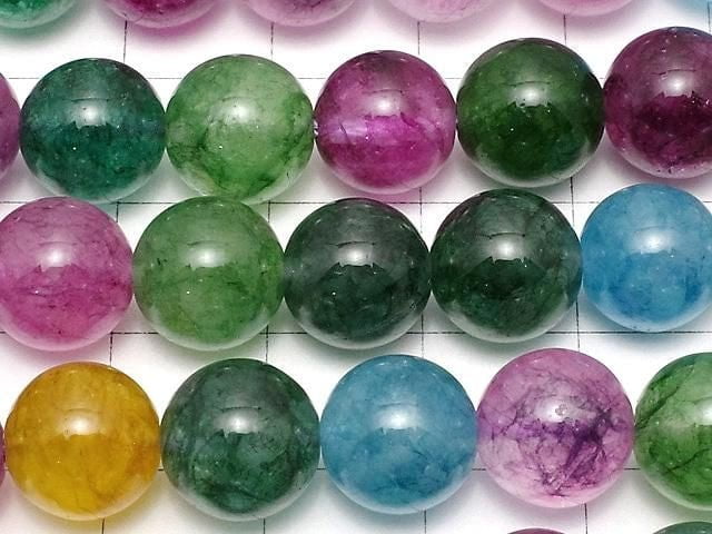 Multicolor Jade Round 10mm 1strand beads (aprx.14inch/35cm)