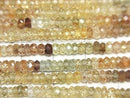 [Video]High Quality Natural Multi-Color Zircon AAA Faceted Button Rondelle Half or 1 Strand Beads (aprx.13inch/32cm)