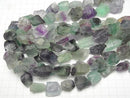 [Video] Multicolor Fluorite Rough Rock Nugget [S size] 1 strand beads (aprx.14inch/34cm)