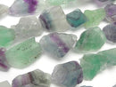 [Video] Multicolor Fluorite Rough Rock Nugget [M size] 1 strand beads (aprx.14inch/34cm)