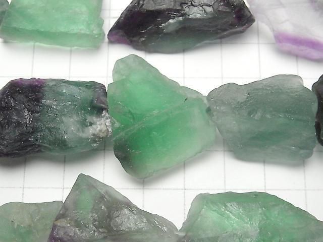 [Video] Multicolor Fluorite Rough Rock Nugget [L size] 1 strand beads (aprx.13inch/32cm)