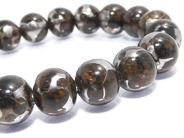 [Video][One of a kind] Kenya Sericho Pallasite Meteorite Round 10mm Bracelet NO.3