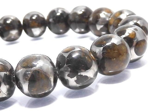 [Video][One of a kind] Kenya Sericho Pallasite Meteorite Round 12mm Bracelet NO.6