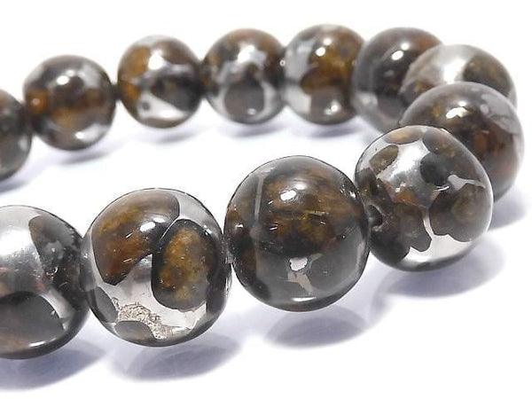 [Video][One of a kind] Kenya Sericho Pallasite Meteorite Round 12mm Bracelet NO.7
