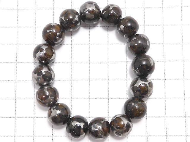 [Video][One of a kind] Kenya Sericho Pallasite Meteorite Round 12mm Bracelet NO.7
