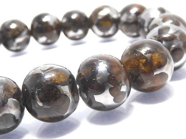 [Video][One of a kind] Kenya Sericho Pallasite Meteorite Round 12mm Bracelet NO.8
