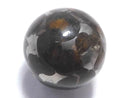 [Video][One of a kind] Kenya Sericho Pallasite Meteorite Sphere, Round 16mm 1pc NO.6