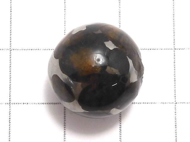 [Video][One of a kind] Kenya Sericho Pallasite Meteorite Sphere, Round 16mm 1pc NO.7